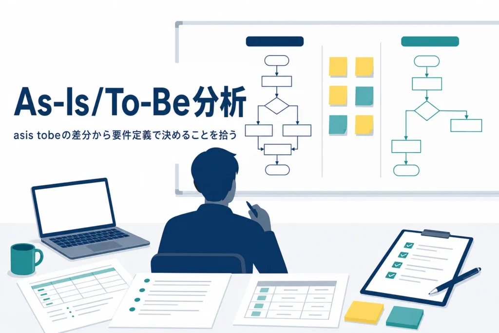 要件定義のAs-Is/To-Be分析を差分の記入表で解説する記事のアイキャッチ