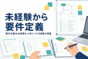 要件定義を未経験から身につける方法を紹介する記事のアイキャッチ